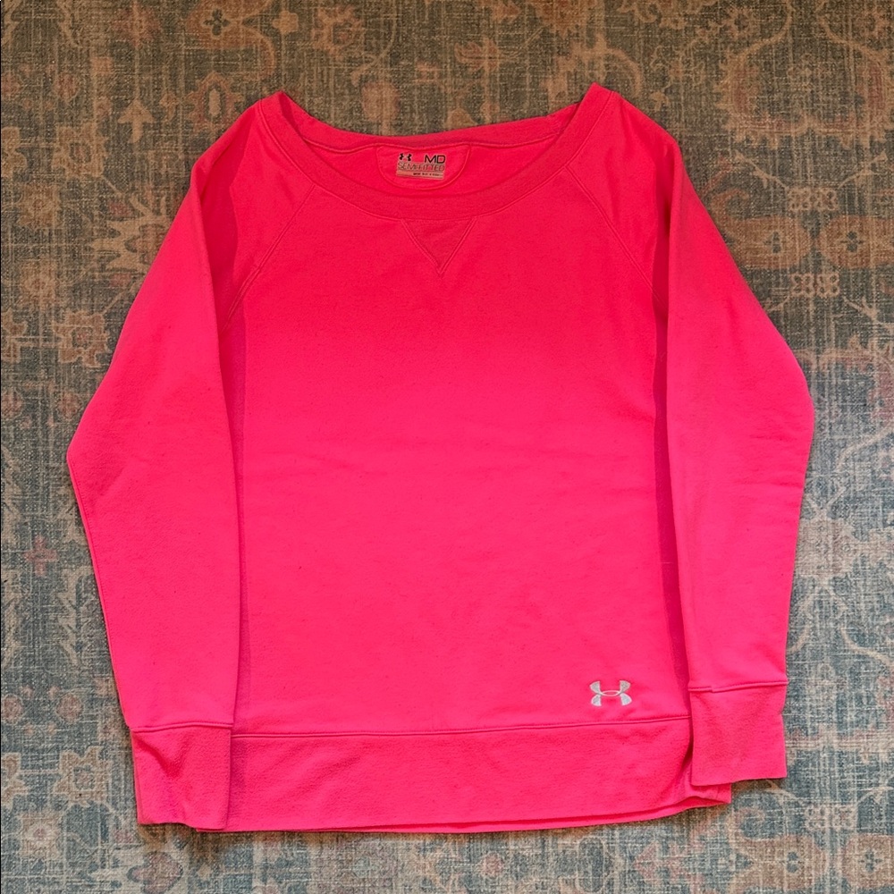NWOT Under Armour Women's Bright Pink Crew Neck Sweater